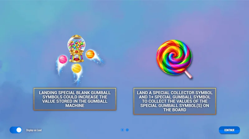 Sweet Candy Cash Stash - เมนูหลักและการตั้งค่าของสล็อต